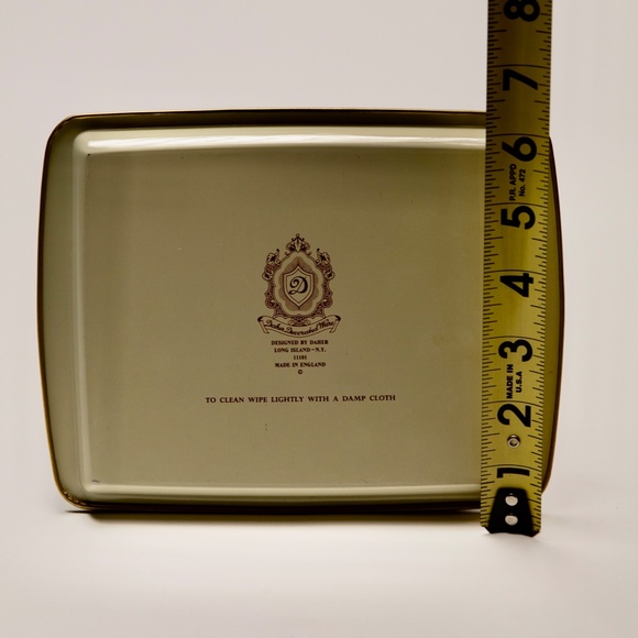 Vintage Daher Decorated Ware Rectangular Floral Tray in Pink & Gold - Picture 6 of 6